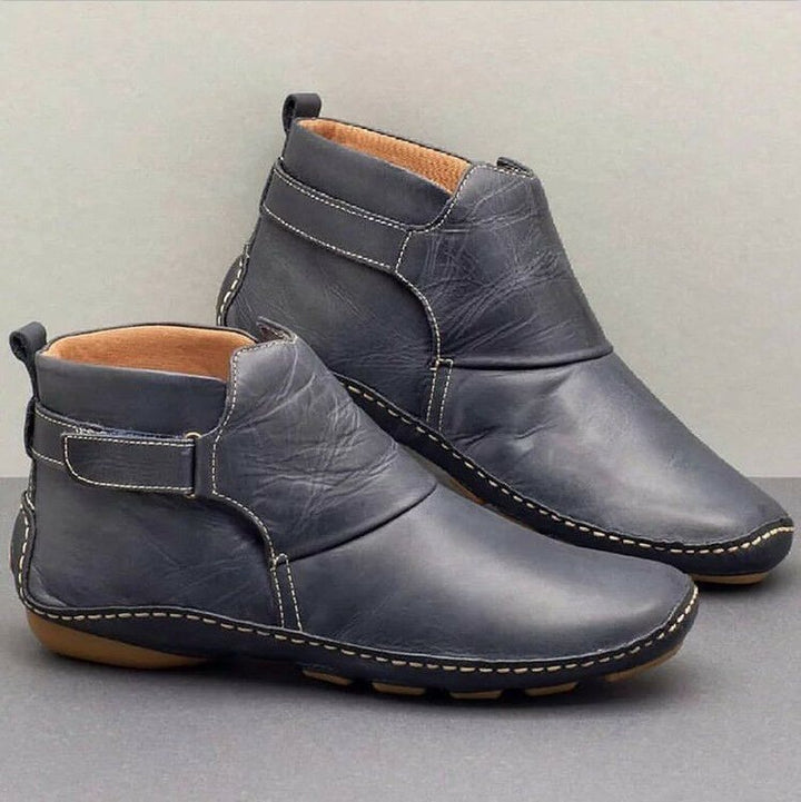 Unisex ankle-high synthetic leather boots with Velcro closure and non-slip rubber sole Mune Fashion
