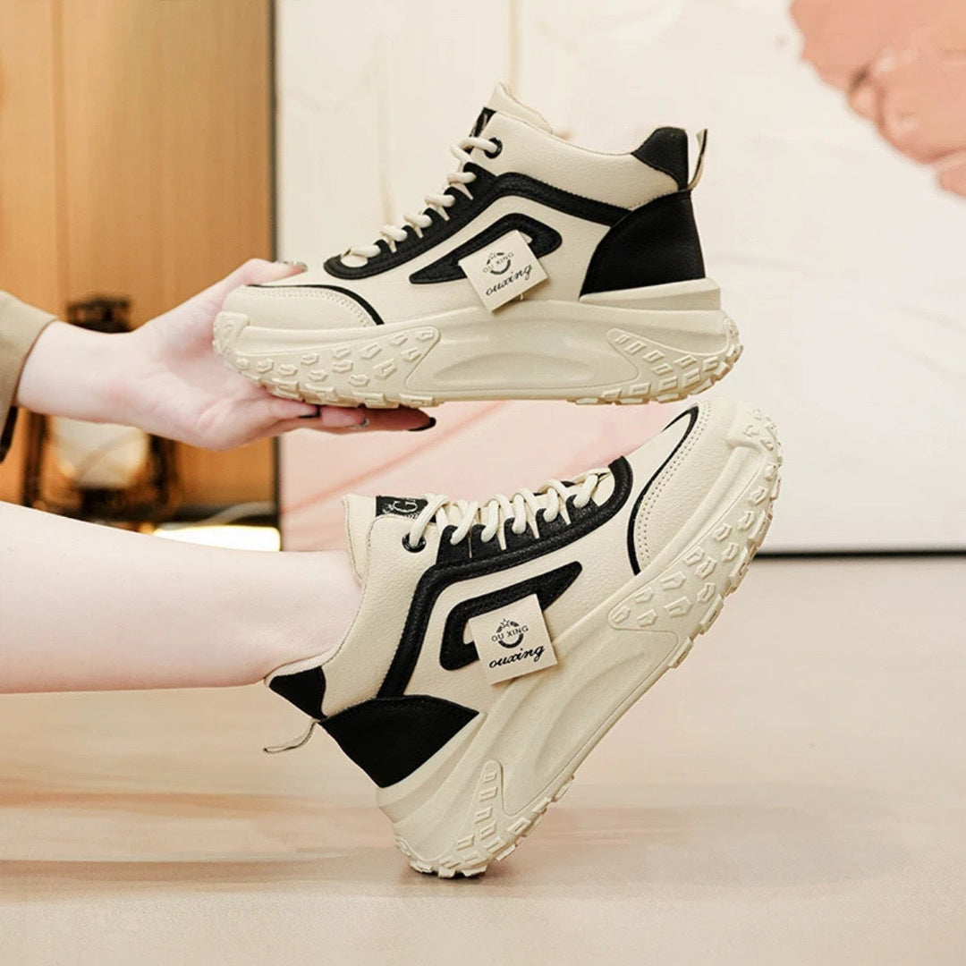 Ladies' Sporty High-Top Sneakers with Non-Slip Sole and Cushioning Comfort Mune Fashion