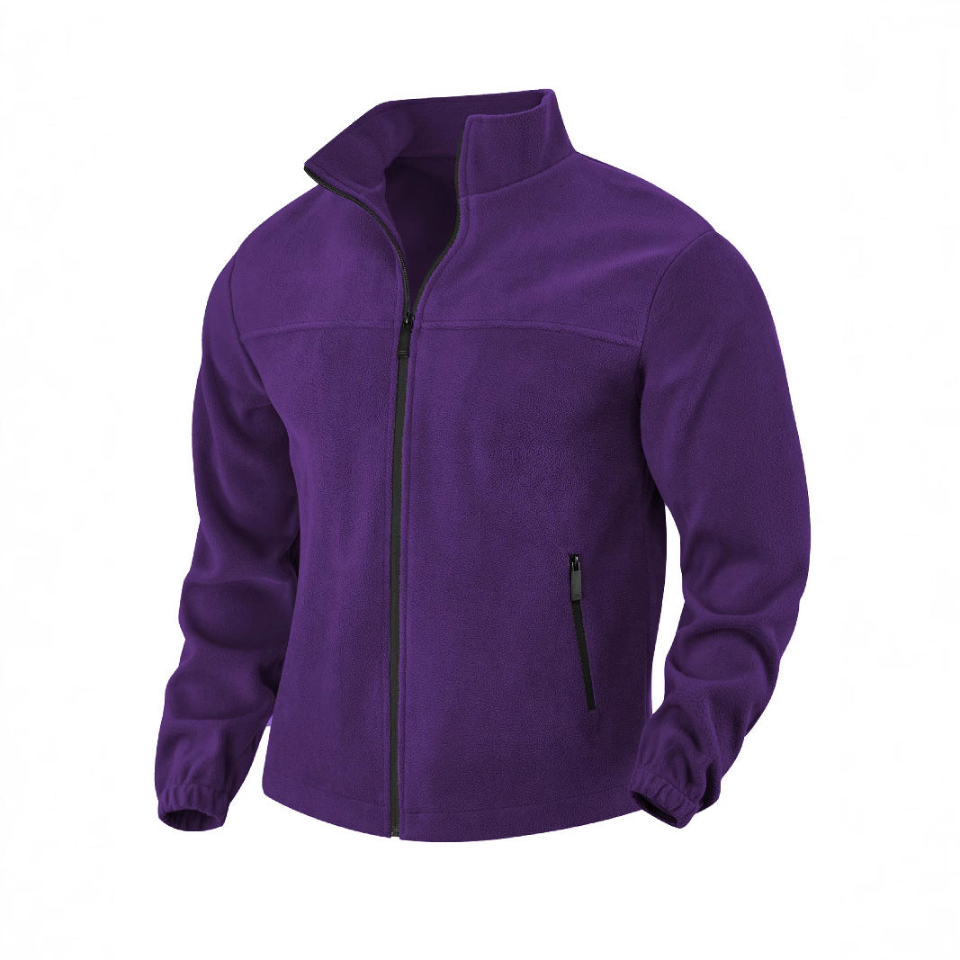 Men's fleece jacket with zipper, stand-up collar and zip pockets Mune Fashion