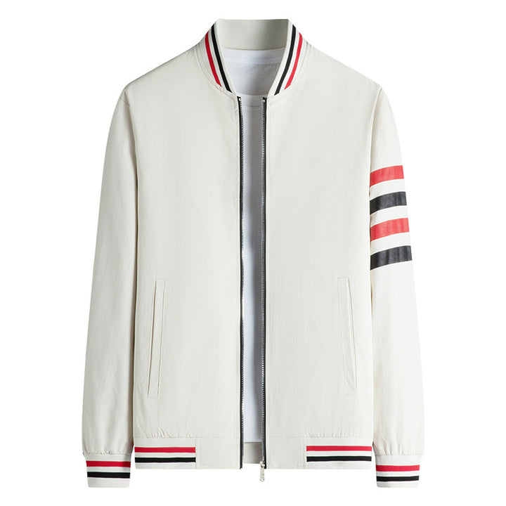 Men's sporty transitional jacket with stand-up collar and side zip pockets Mune Fashion