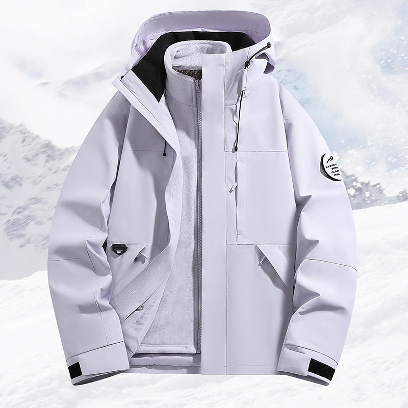 Men's layered snow sports jacket with breathable membrane and adjustable hood Mune Fashion
