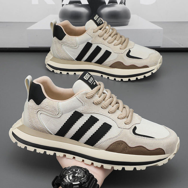 Men's retro sneaker with suede overlays and cushioned profile sole Mune Fashion