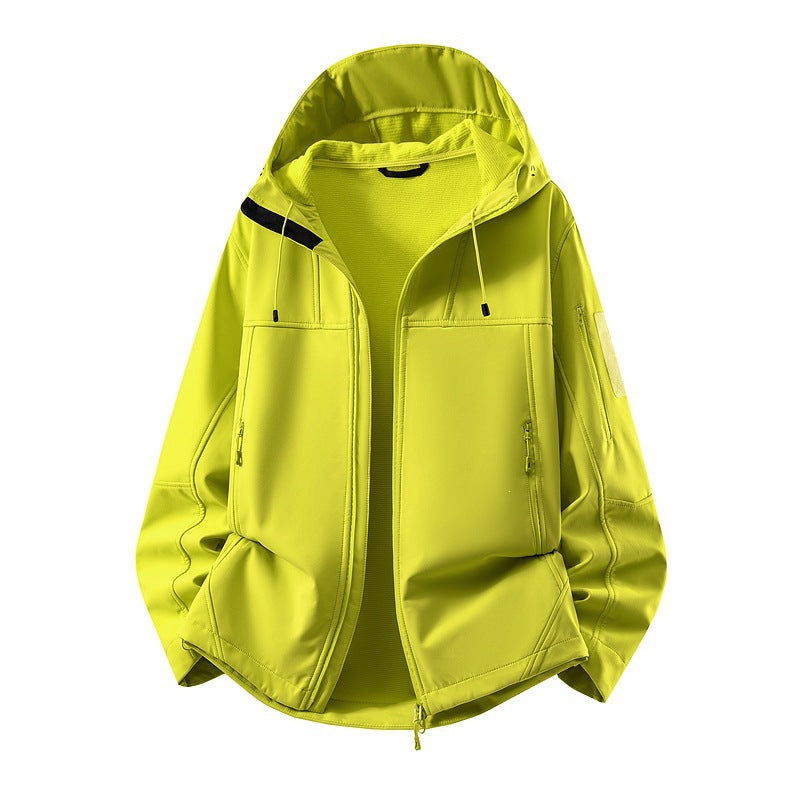 Men's softshell jacket with fleece lining, water-repellent and hood reinforcement Mune Fashion