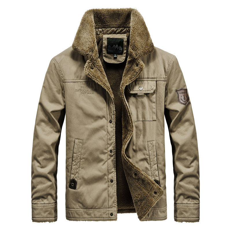 Men's Robustly Crafted Canvas Blouson Jacket with Full Sherpa Lining and Utility Pockets Mune Fashion