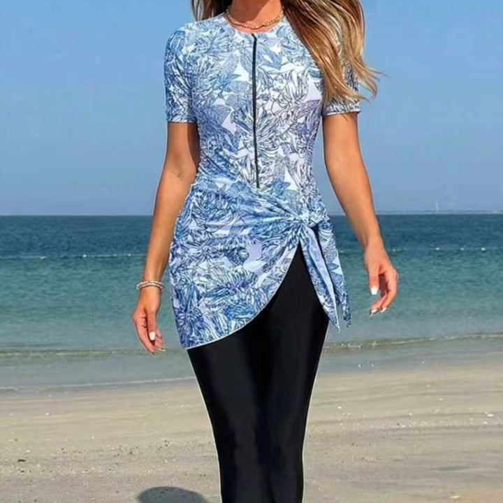 Ladies' sporty surf suit with asymmetric cut and wrap detail Mune Fashion