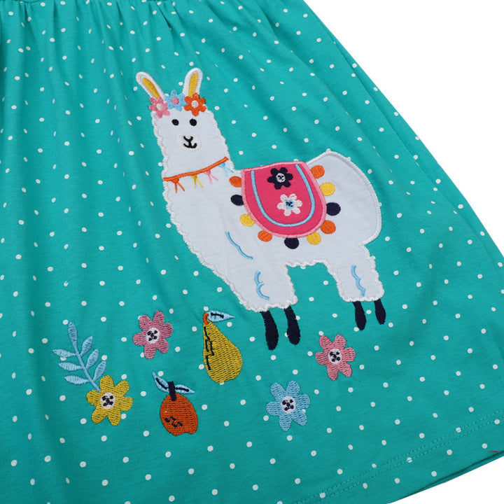 Girl's casual dress with button-embellished chest Mune Fashion