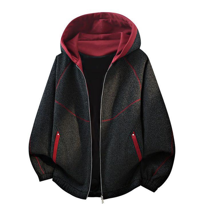 Women's Oversize Structure Hoodie Jacket with Contrast Lining, Full Zip & Side Pockets Mune Fashion