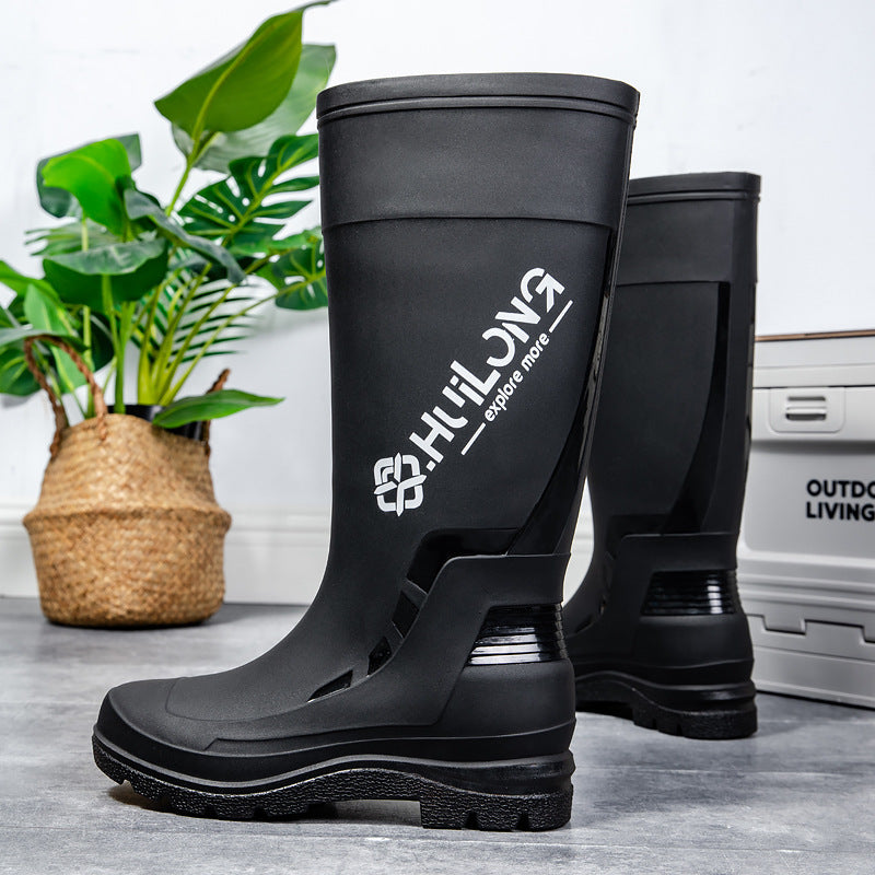 Men's Waterproof Rubber Boots with Adjustable Shaft Closure and Profiled Cushioning Sole System Mune Fashion