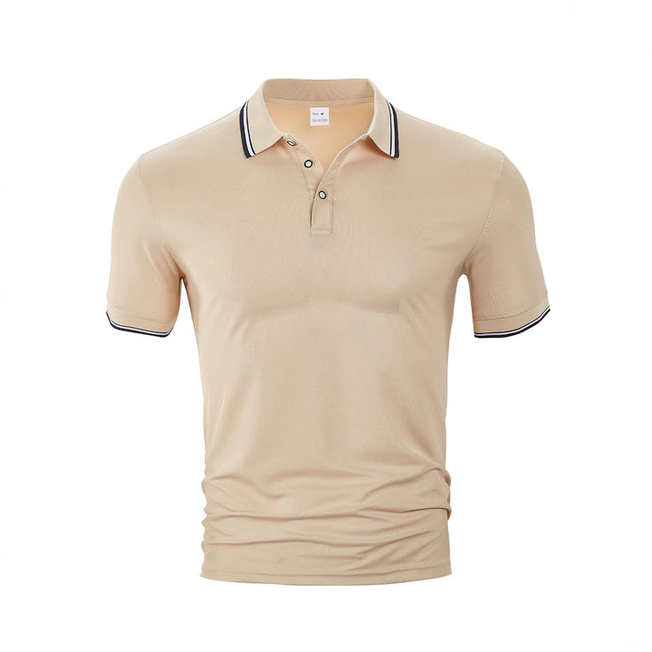 Men's classic polo shirt made of piqué with contrasting stripes at the collar Mune Fashion
