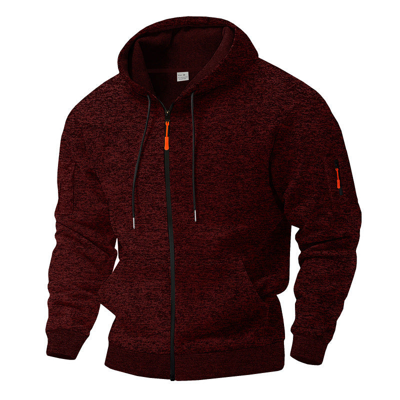 Men's casual hoodie jacket with full zipper and arm pocket Mune Fashion