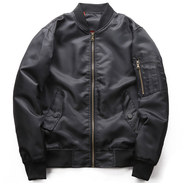 Men's Lightweight Nylon Bomber Jacket in Aviator Utility Style Mune Fashion