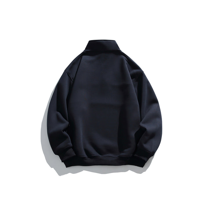Unisex half-zip sweatshirt with high stand-up collar, boxy cut and colorblock panel Mune Fashion