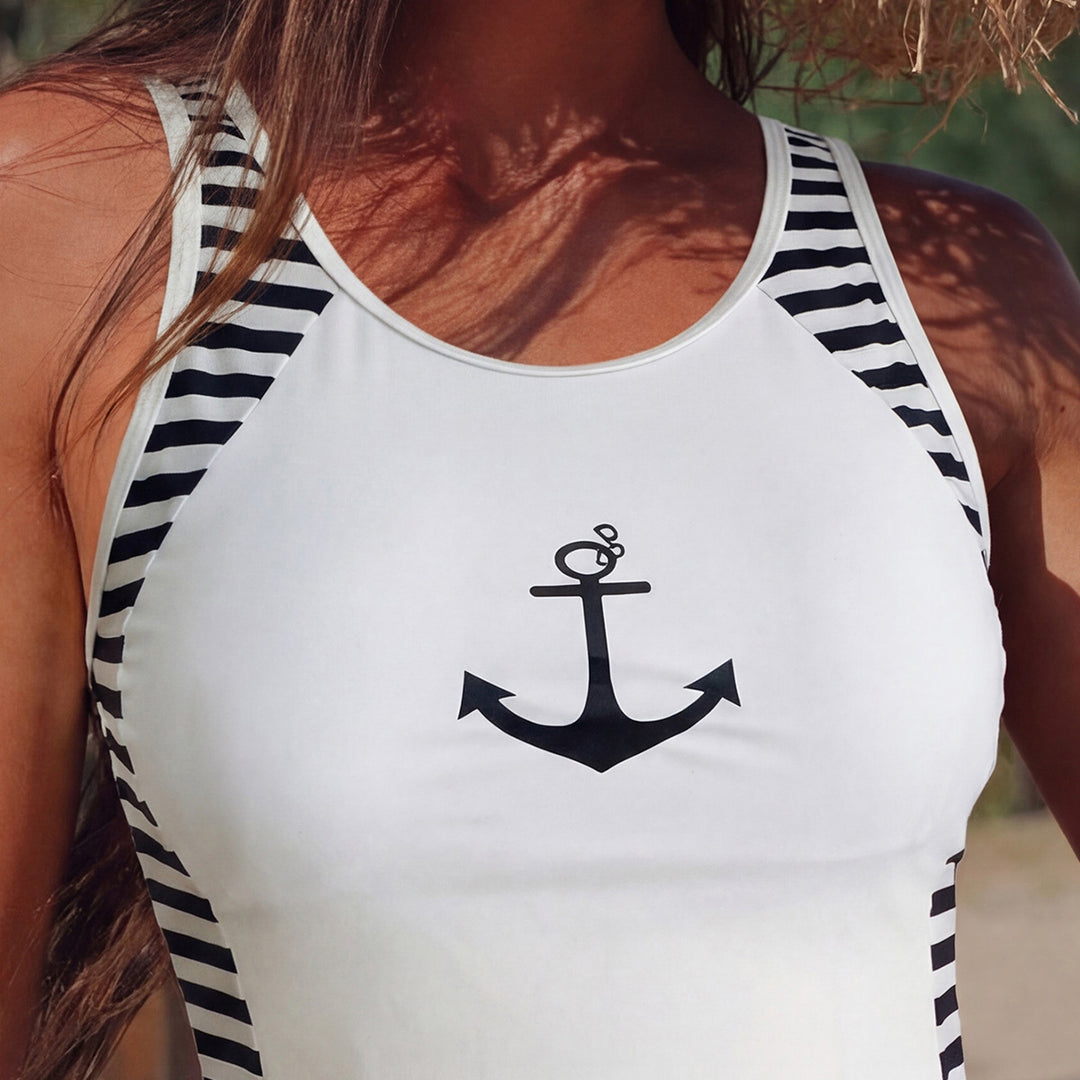Women's sports shirt with high waist and nautical design Mune Fashion