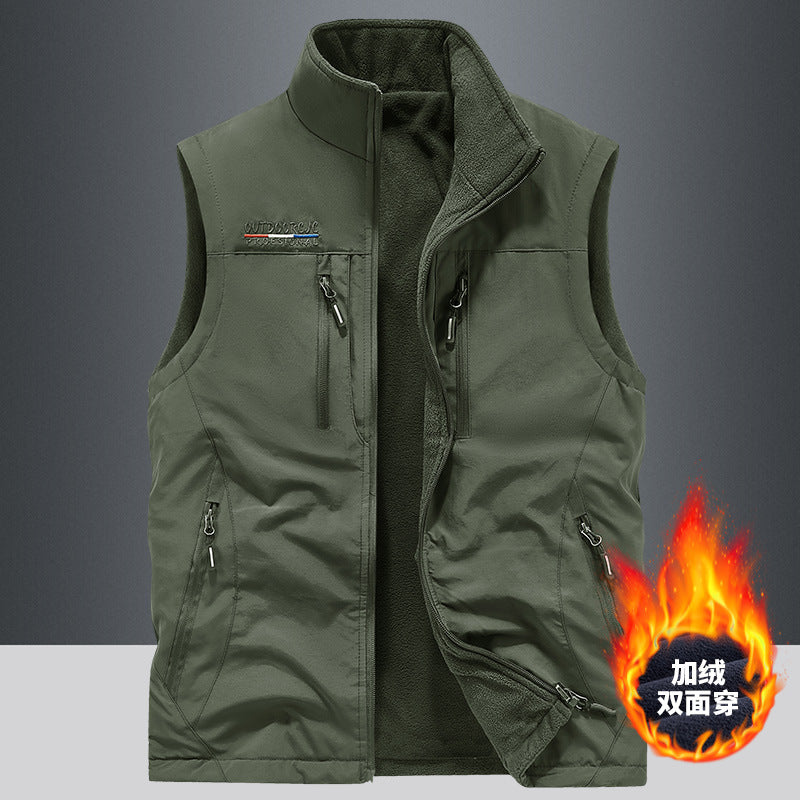 Men's Multifunctional Outdoor Utility Vest with Mesh Lining and Numerous Pockets Mune Fashion