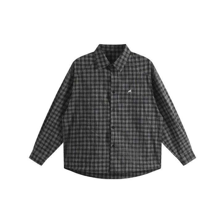 Unisex Oversize Shirt Jacket made of lightweight cotton blend with raglan sleeves and fine checked pattern Mune Fashion