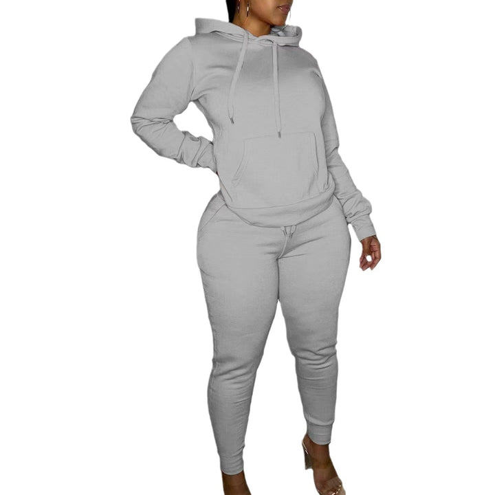 Women's tailored hoodie and jogger set with kangaroo pocket, high comfort waistband, and ribbed ankle cuffs Mune Fashion