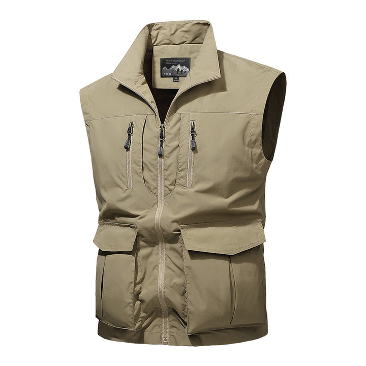 Men's Travel Performance Vest with High Collar, Water-Repellent Microfiber and Multiple Pockets Mune Fashion