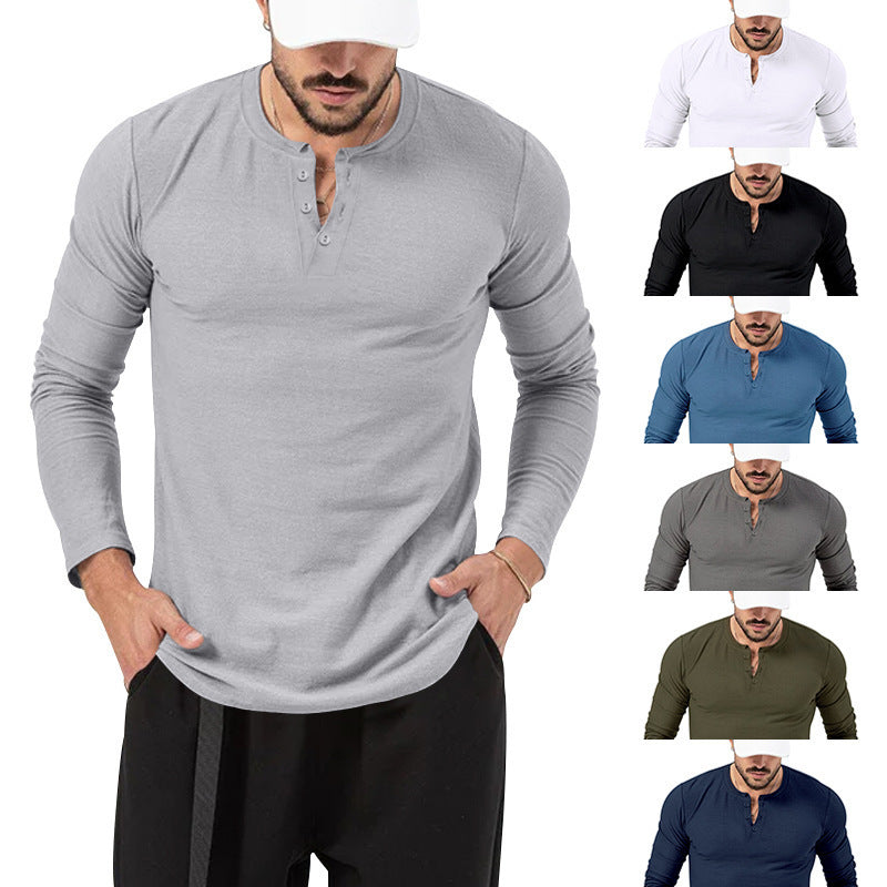 Men's Long Sleeve Henley made of lightweight cotton blend Mune Fashion