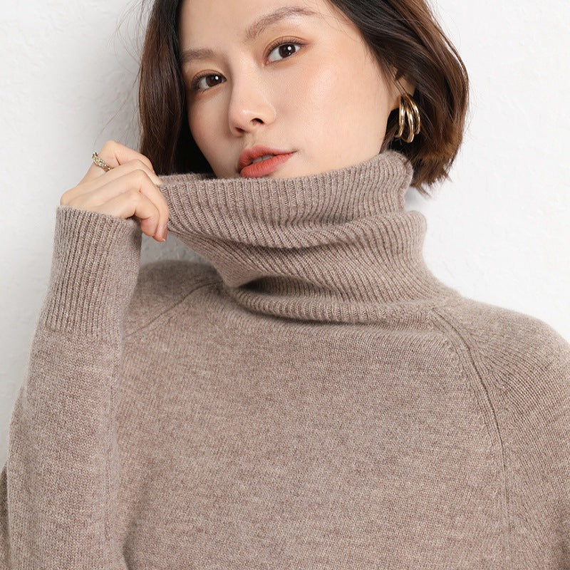 Ladies Slim Turtleneck Sweater made of fine knit with raglan sleeves Mune Fashion