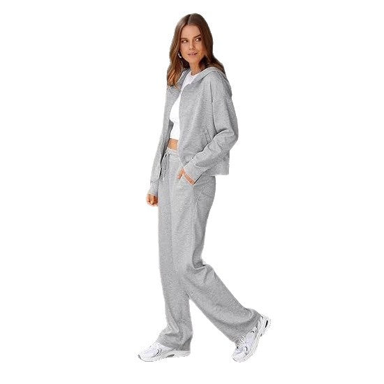 Women nan Casual Lounge Set with tailored zip hoodie, drawstring and wide palazzo jogger Mune Fashion