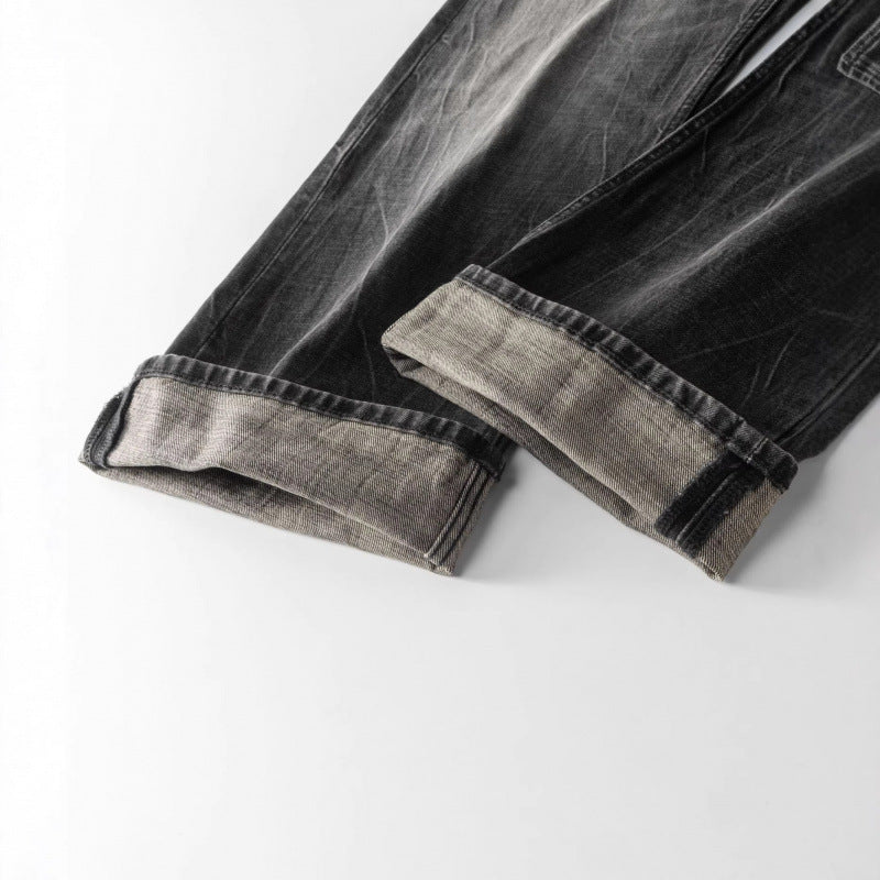 Men's loosely cut straight jeans in workwear style with used effect Mune Fashion