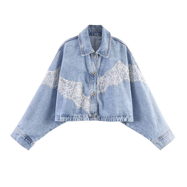 Women Jeans Set with Cropped Jeans Jacket and Casual High-Waist Jeans Mune Fashion