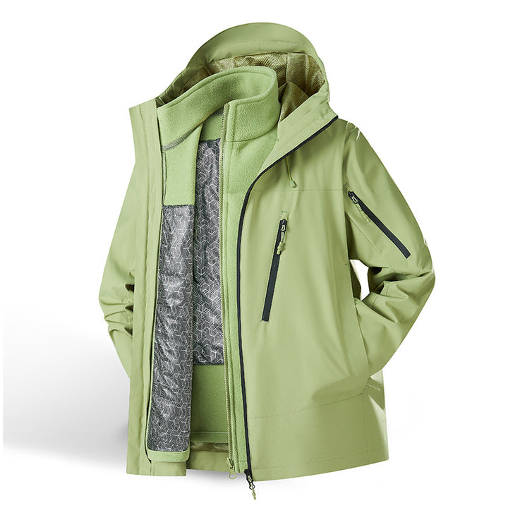 Women's two-piece waterproof functional jacket set with removable fleece inner jacket Mune Fashion