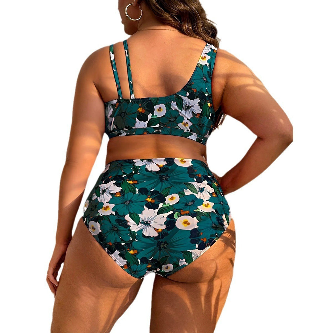 Women High-Cut Floral Bikini Set with Wrap Top Mune Fashion
