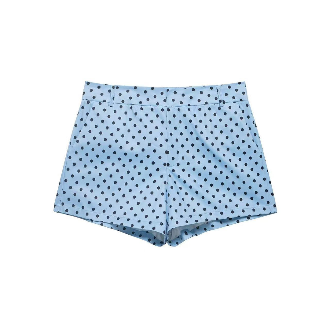 Ladies short-cut rain jacket with polka dot pattern and adjustable drawstring Mune Fashion