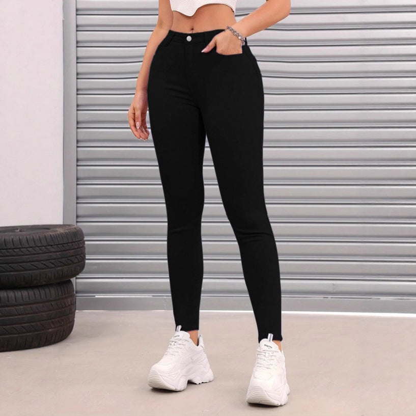Women's Thermo High Waist Fleece Jeggings in Jeans Look Mune Fashion