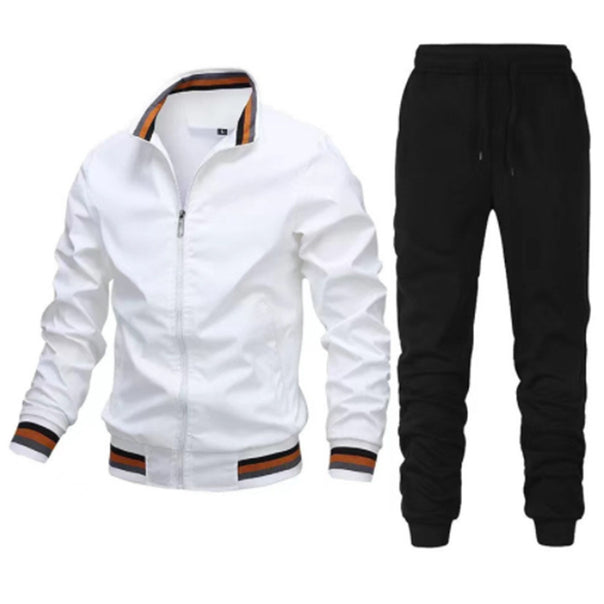 Men's sporty leisure training suit set with bomber jacket and elastic jogging pants Mune Fashion