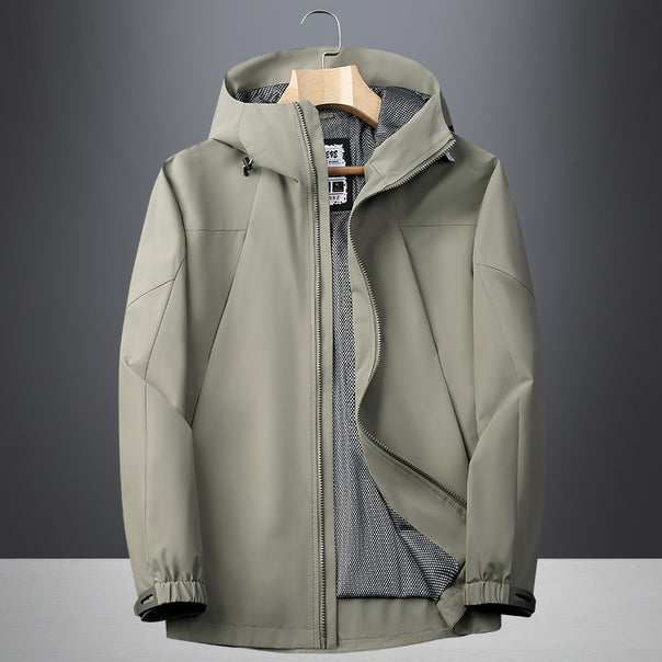 Men's softshell rain and transitional jacket with hood, windproof membrane and breathable mesh lining Mune Fashion