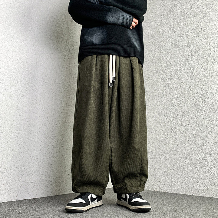 Unisex Extra wide cut cord lounge pants with drawstring and elastic cuffs Mune Fashion