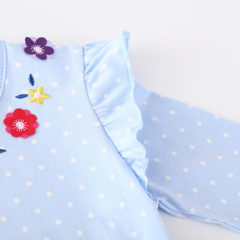 Girls long sleeve dress with cheerful fairy appliqués Mune Fashion