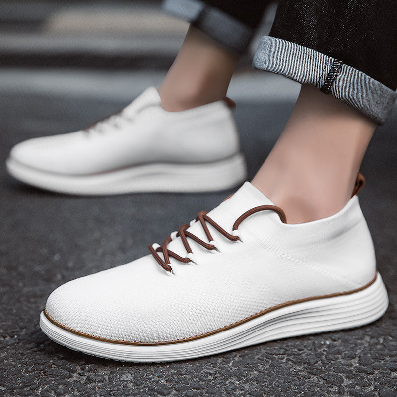 Men's elastic knit sneakers in sock design with padded comfort insole, flexible lightweight sole, and decorative lacing Mune Fashion
