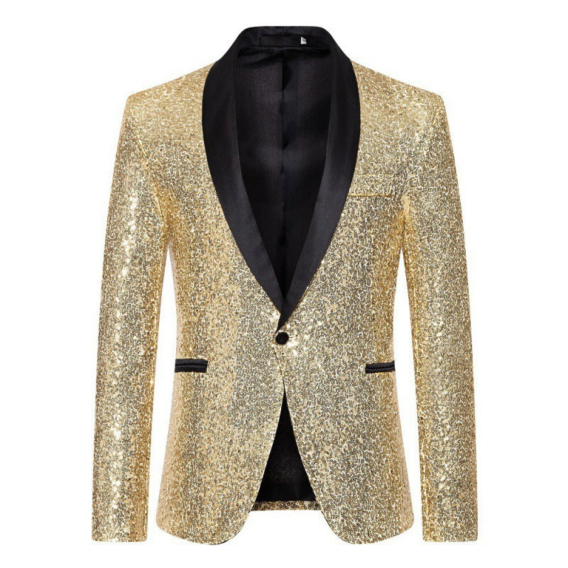 Mune Fashion Men's Sequin Blazer with Shawl Collar