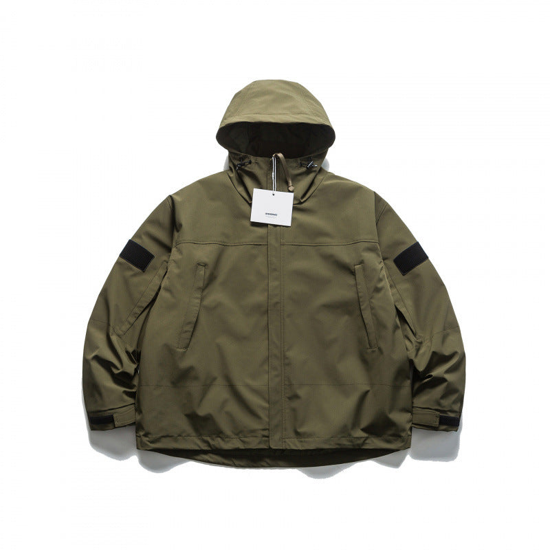 Unisex Oversize-Utility-Rain Jacket with Hood and Concealed Zipper Mune Fashion