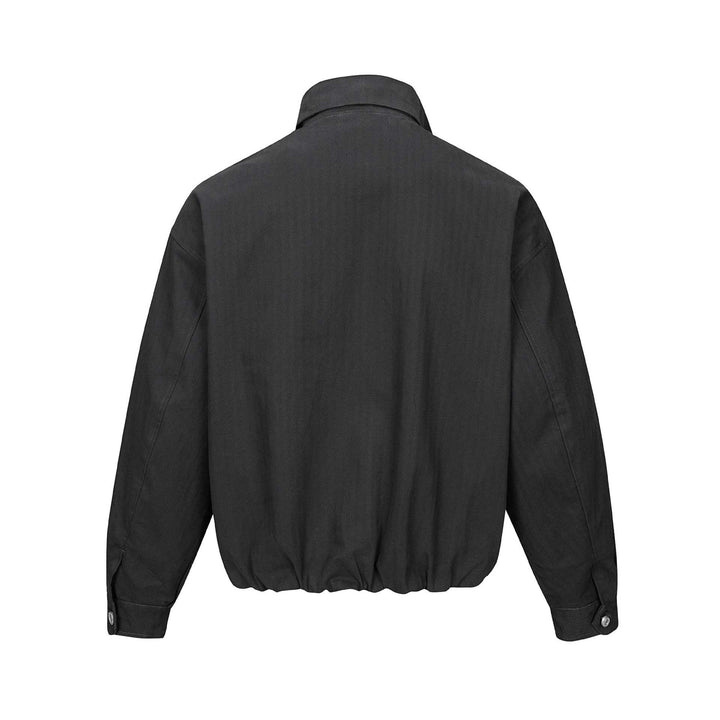 Men's short-cut canvas blouson with high stand-up collar and snap button placket Mune Fashion