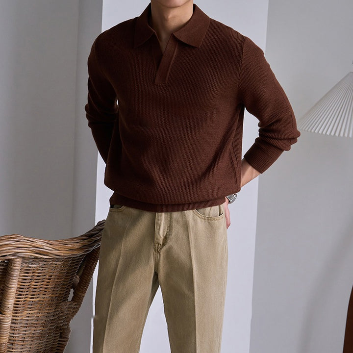 Men's Fashionable Polo Sweater Mune Fashion