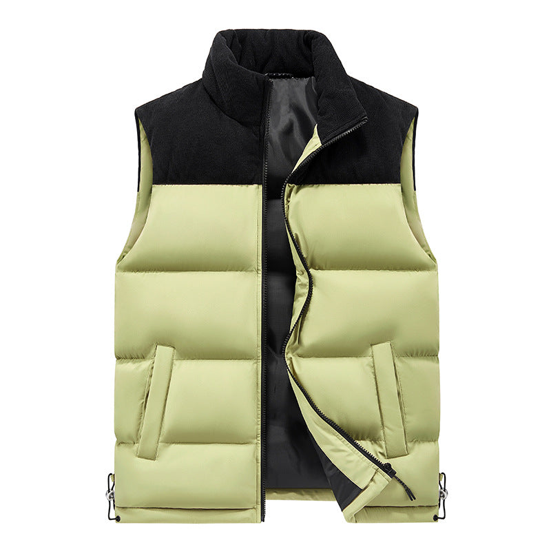 Men's Padded Quilted Vest with High Collar and Adjustable Hem Mune Fashion