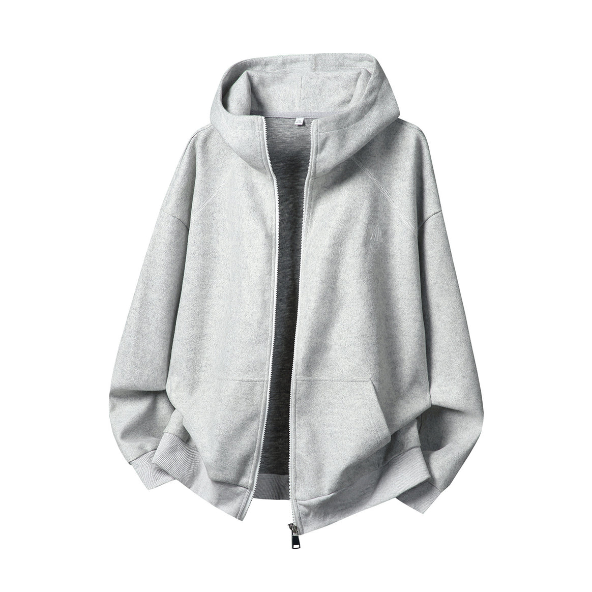 Unisex Oversize Hoodie Sweatjacke with all-over zipper and minimalist chest embroidery Mune Fashion