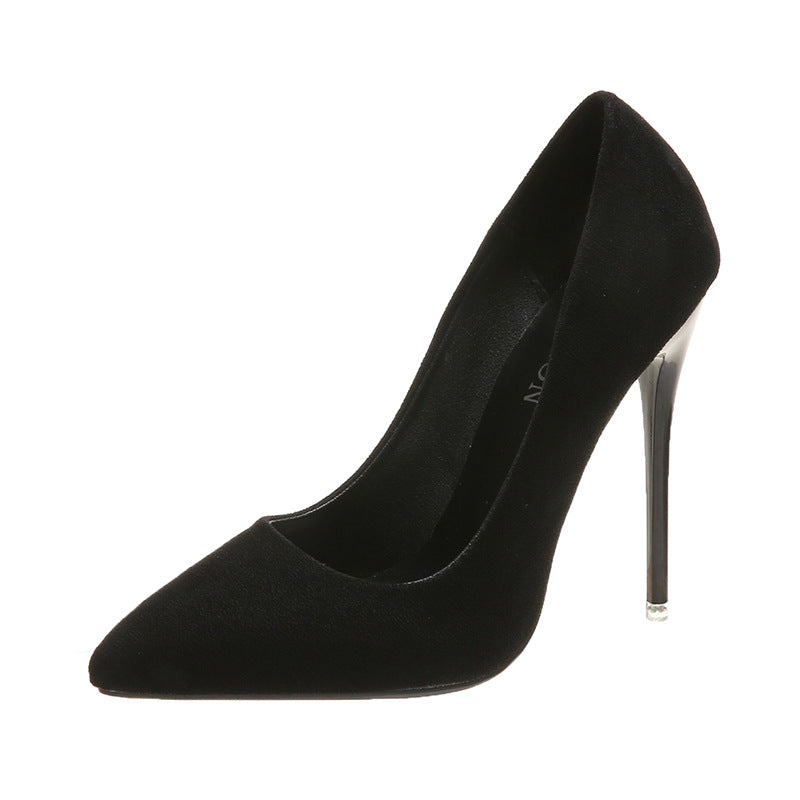 Women's pointed stiletto pumps with velvet look and padded comfort insole Mune Fashion