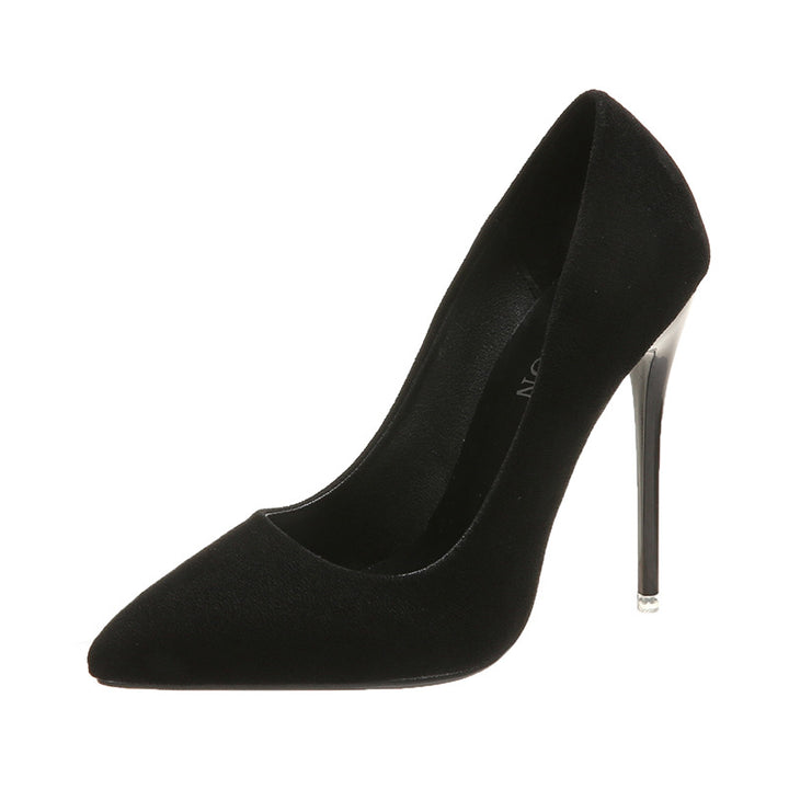 Women's pointed stiletto pumps with velvet look and padded comfort insole Mune Fashion