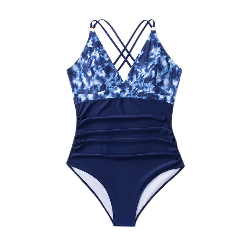 Women's one-piece swimsuit with fashionable wrap design and waist detailing Mune Fashion