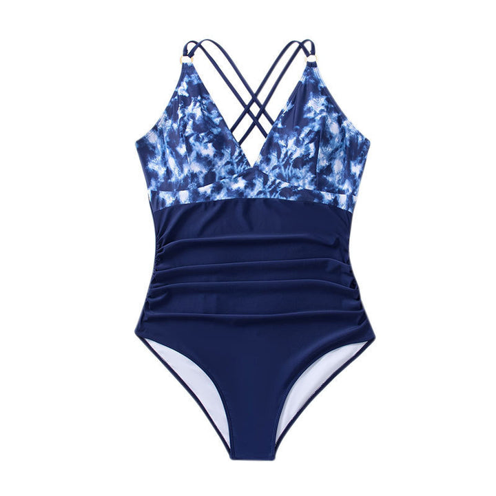 Women's one-piece swimsuit with fashionable wrap design and waist detailing Mune Fashion