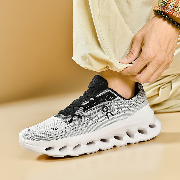 Unisex lightweight performance running shoes with hollow chamber midsole and seamless knit upper Mune Fashion