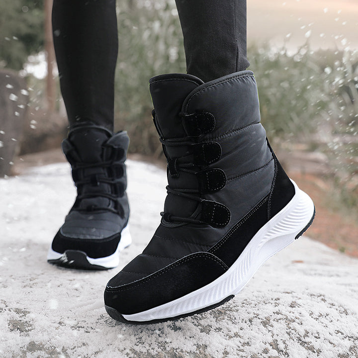 Ladies thermal snow boots with quilted insulation, teddy lining, and grippy profile sole Mune Fashion