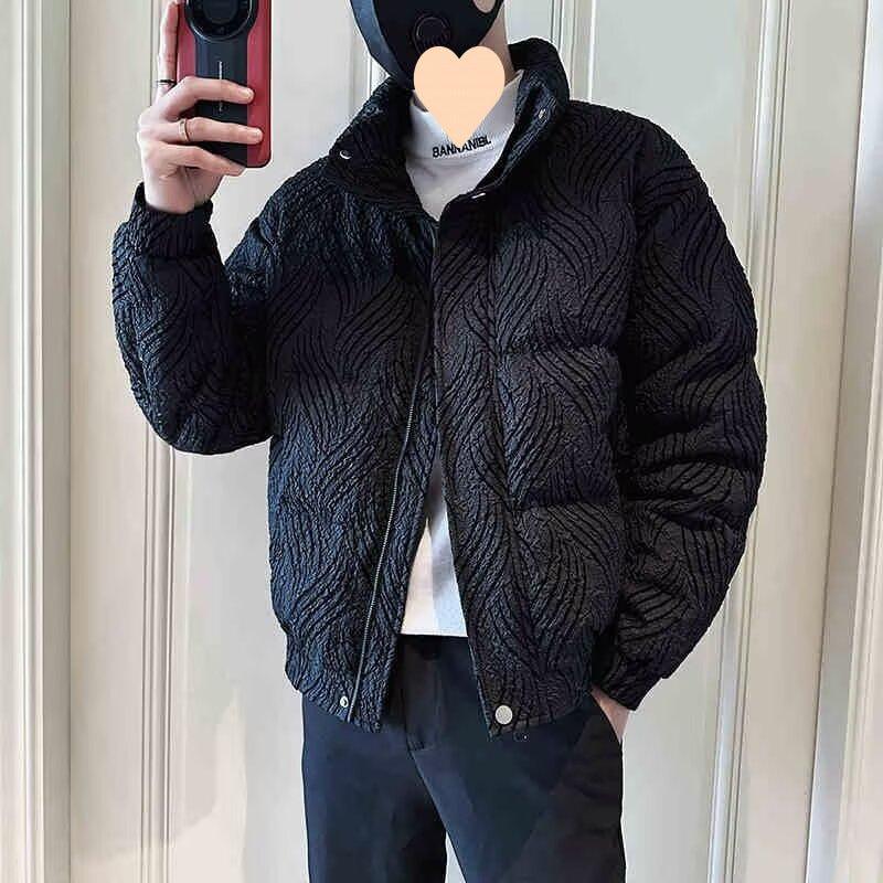 Men's Fashion Quilted Jacket with Wavy Pattern Mune Fashion