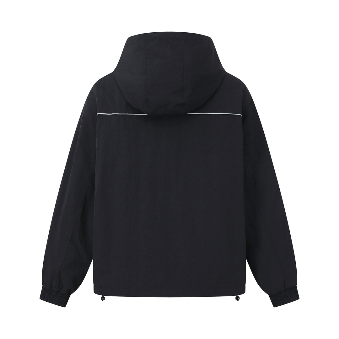 Unisex Lightweight Boxy Hooded Jacket with Two-Way Zipper and Drawstring Hem Mune Fashion