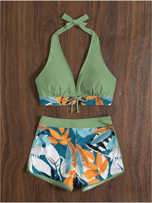 Women's bikini set with floral pattern and removable push-up bra Mune Fashion